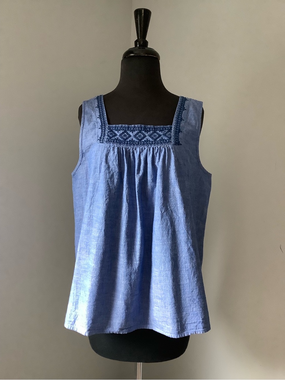 Embroidered Square-Neck Tunic